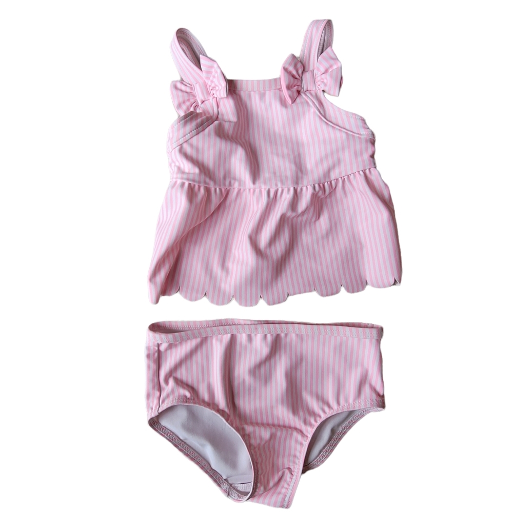 Carter's  2-piece Pink and White Striped Tankini Size 12 months